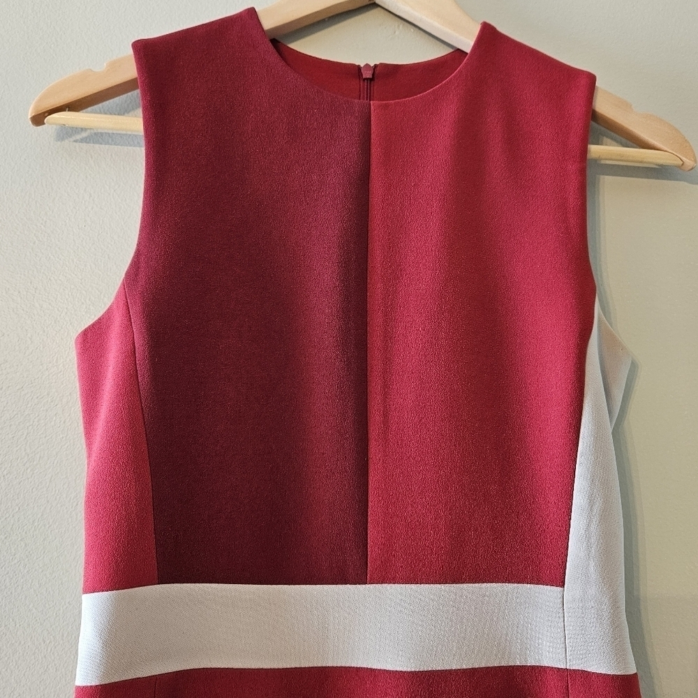 Judith & Charles Women's Professional Midi Cocktail Colorblock Red Dress Sz 0. - Picture 8 of 16